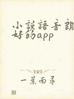 小说语音朗读最好的app
