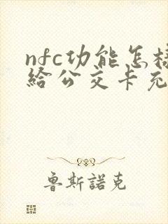 nfc功能怎样给公交卡充值 nfc功能怎样给公交卡充值