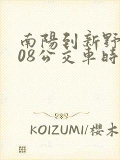 南阳到新野s208公交车时间表