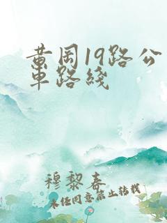 黄冈19路公交车路线