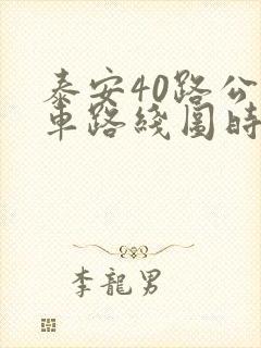 泰安40路公交车路线图时间表