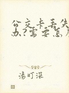 公交卡丢失怎么办?需要怎么做 公交卡丢失怎么办?需要怎么做