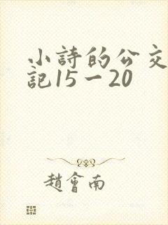小诗的公交车日记15一20