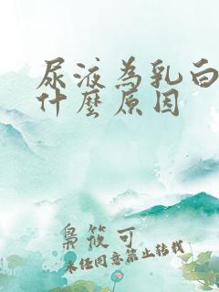 尿液为乳白色是什么原因