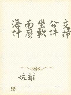 海南坐公交车用什么软件扫码