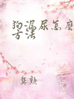 狗漏尿怎么解决方法
