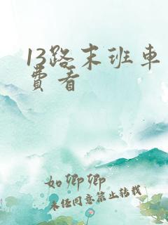 13路末班车免费看