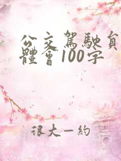 公交驾驶员心得体会100字