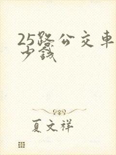 25路公交车多少钱