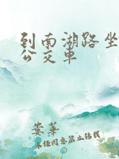 到南湖路坐几路公交车