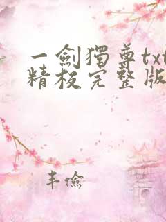 一剑独尊txt精校完整版