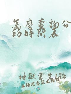 怎么查询公交车的时间表 怎么查询公交车的时间表