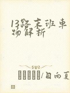 13路末班车人物解析
