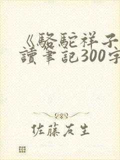 《骆驼祥子》阅读笔记300字 《骆驼祥子》阅读笔记300字