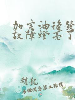 加完油后发动机故障灯亮了应该怎么办