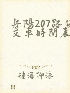 丹阳207路公交车时间表