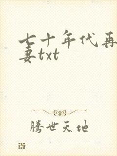 七十年代再婚夫妻txt