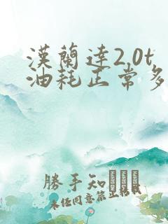 汉兰达2.0t油耗正常多少