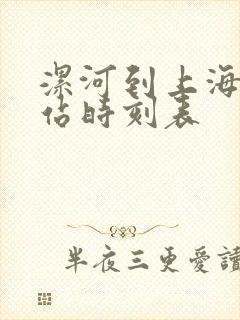 漯河到上海火车站时刻表