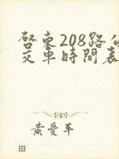 启东208路公交车时间表