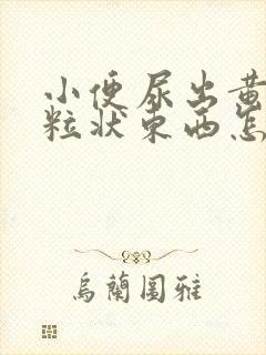 小便尿出黄色颗粒状东西怎么回事