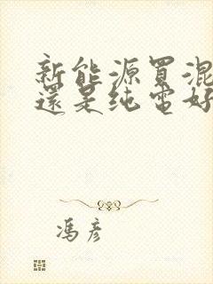 新能源买混动好还是纯电好