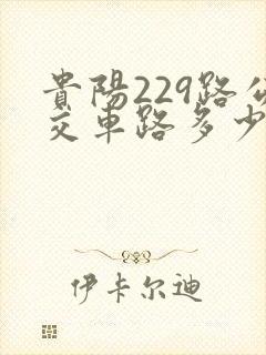 贵阳229路公交车路多少时间一班