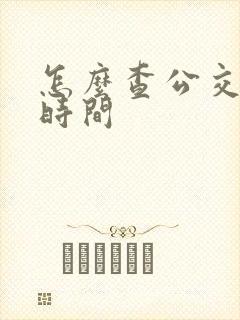 怎么查公交车的时间