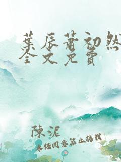 叶辰萧初然小说全文免费