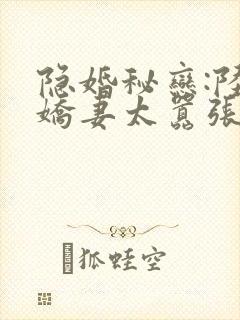 隐婚秘恋:陆少娇妻太嚣张