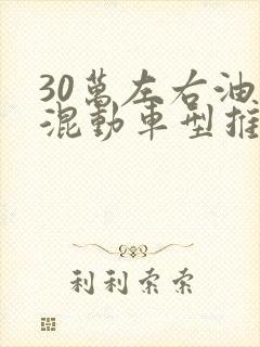 30万左右油电混动车型推荐