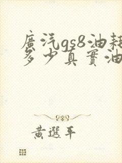 广汽gs8油耗多少真实油耗