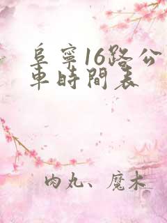 阜宁16路公交车时间表