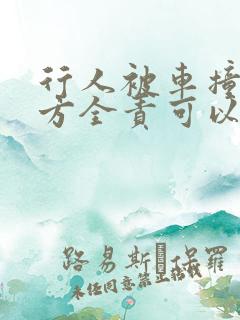 行人被车撞了对方全责可以要求哪些赔偿