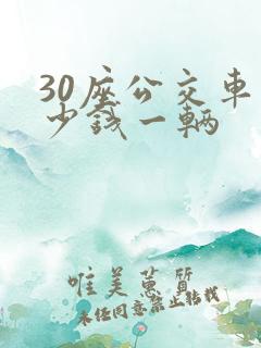 30座公交车多少钱一辆 30座公交车多少钱一辆