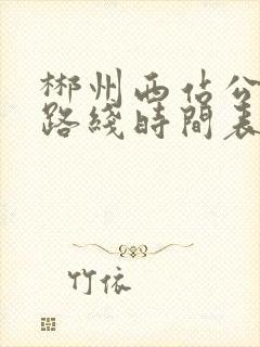 郴州西站公交车路线时间表