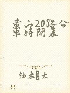 黄山20路公交车时间表