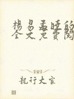 杨易孟晓的小说全文免费阅读