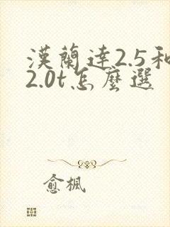 汉兰达2.5和2.0t怎么选