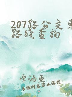207路公交车路线查询