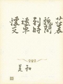 怀远到魏庄的公交车时间表
