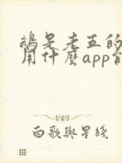 鹅是老五的小说用什么app能看