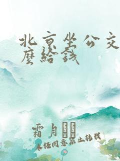 北京坐公交车怎么给钱