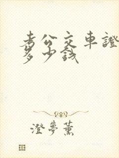 考公交车证需要多少钱