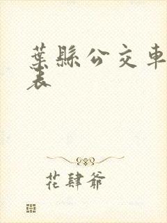 叶县公交车时间表