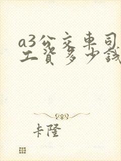 a3公交车司机工资多少钱一月