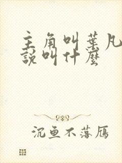 主角叫叶凡的小说叫什么