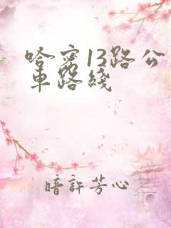 哈密13路公交车路线