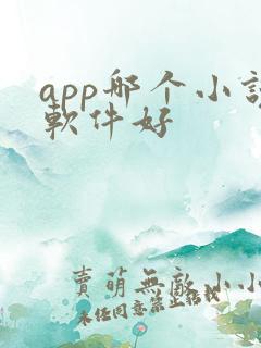 app哪个小说软件好