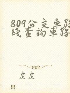 809公交车路线查询车路线 809公交车路线查询车路线